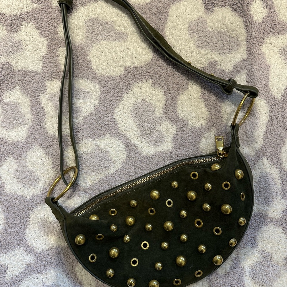 Studded olive green Shoulder Bag